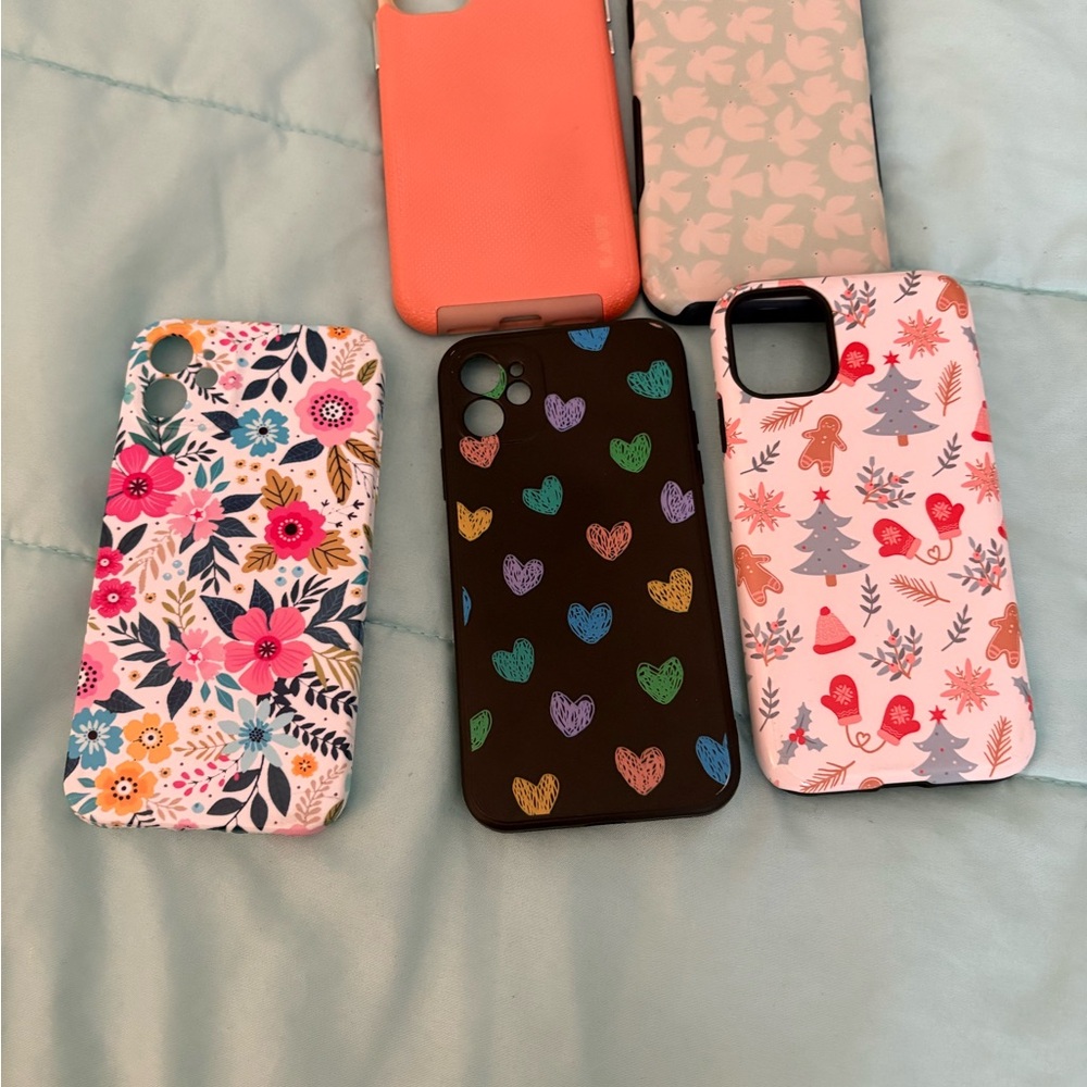 Floral and Heart Patterned Phone Cases